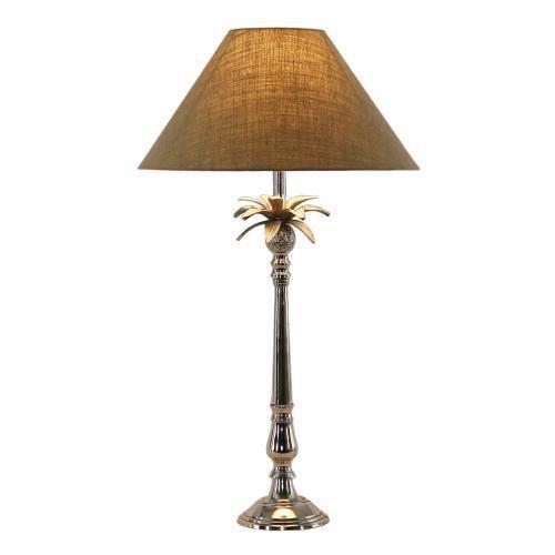 Nickel Pineapple Lamp 40/16 Natural Shade - OneWorld Collection