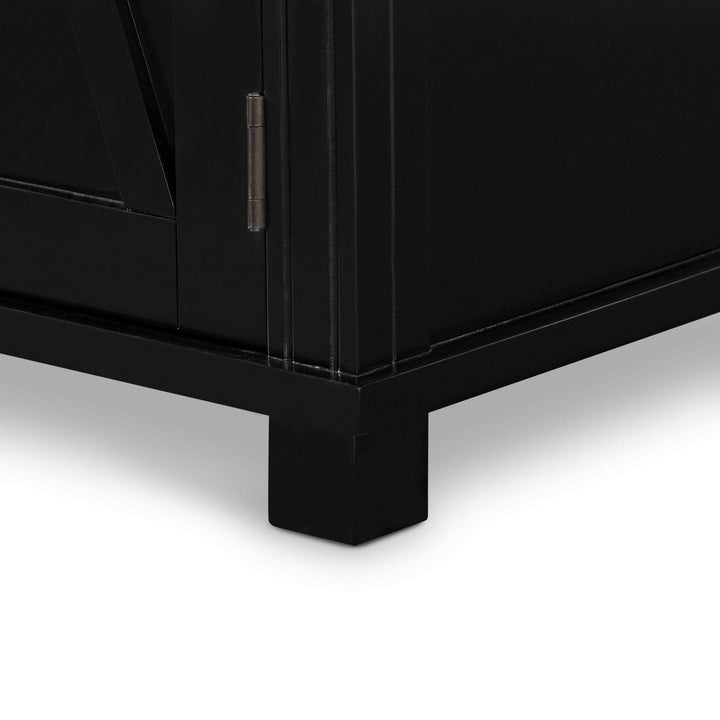 Sorrento Black Tall Glass Door Cabinet - OneWorld Collection