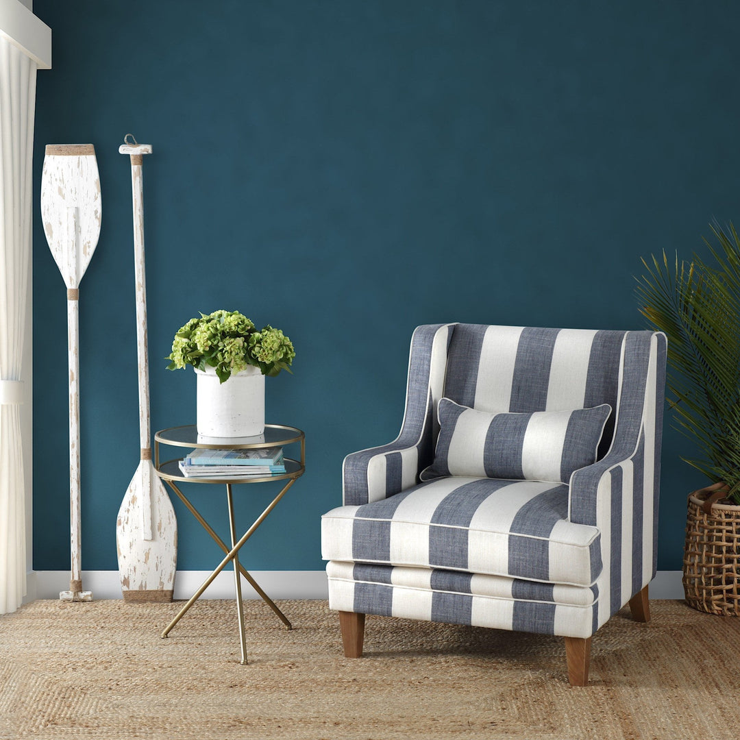 Bondi Armchair Denim & Cream Stripe - OneWorld Collection