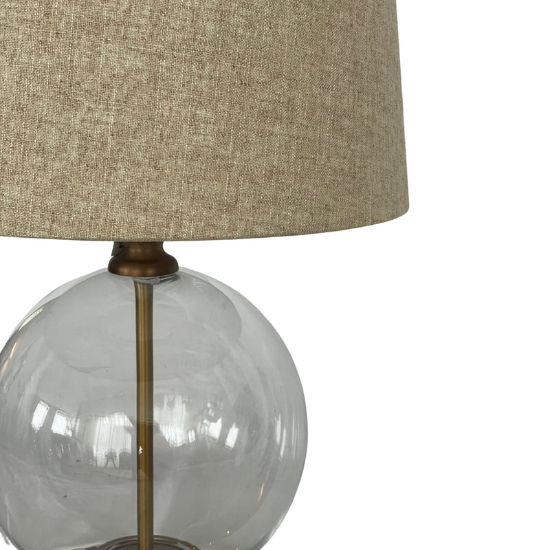 Ivy Antique Brass And Glass With Natural Linen Shade - OneWorld Collection