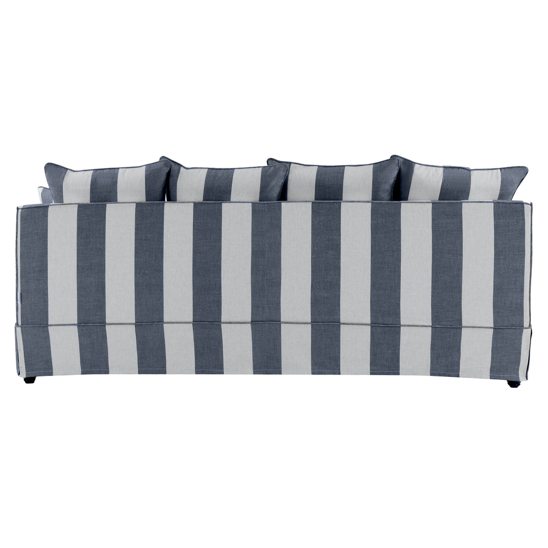 Noosa Hamptons 3 Seat Sofa Denim/Cream Stripe