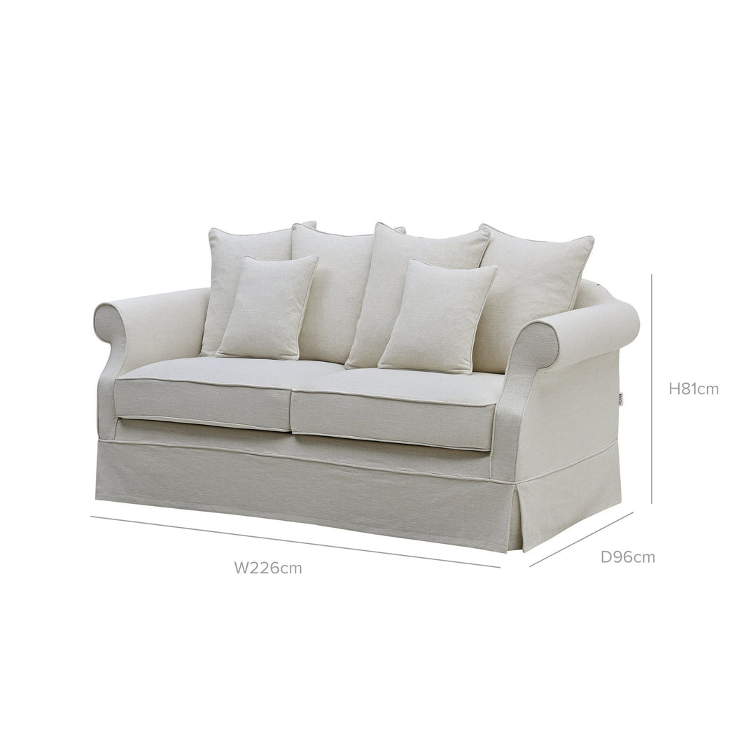 Avalon 3 Seat Sofa Ivory - OneWorld Collection