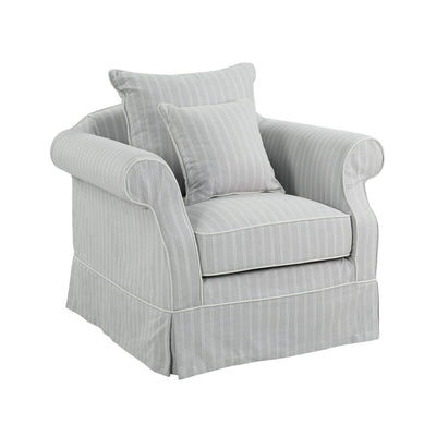 Armchair Slip Cover - Avalon Cloud Stripe - OneWorld Collection