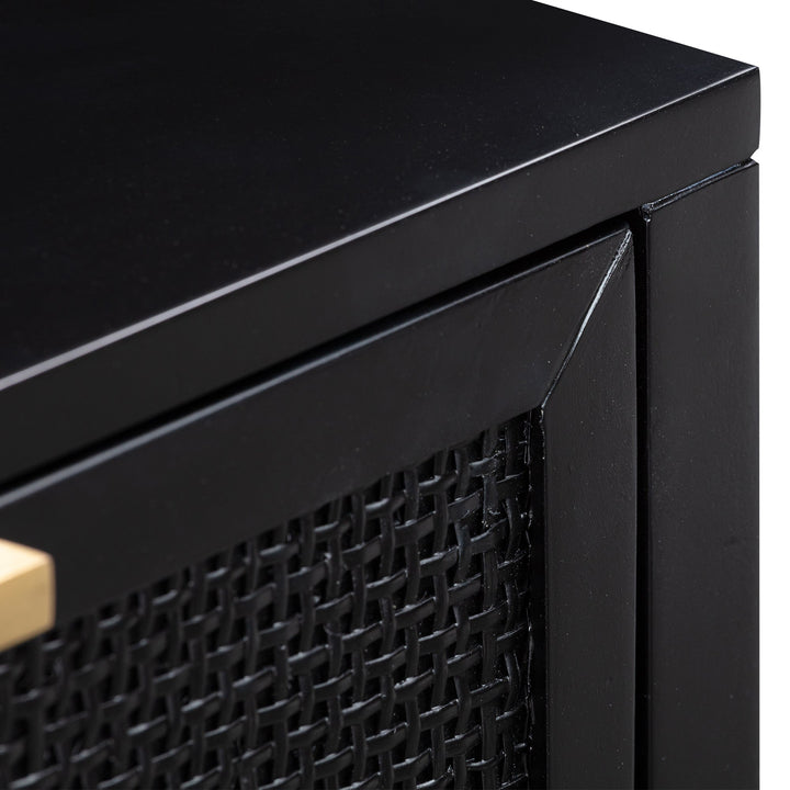 Santorini Bedside Table Black - OneWorld Collection