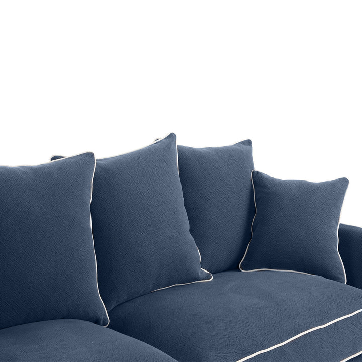 Noosa 3 Seat Queen Sofa Bed Noosa 3 Seat Sofa Navy With Whte Piping - OneWorld Collection