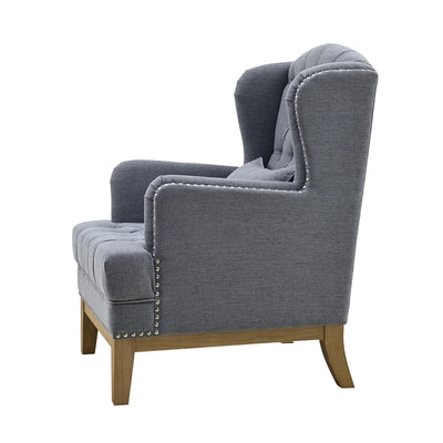 George Buttoned Armchair Grey - OneWorld Collection