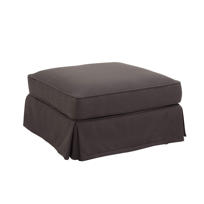 Ottoman Slip Cover - Noosa Charcoal - OneWorld Collection