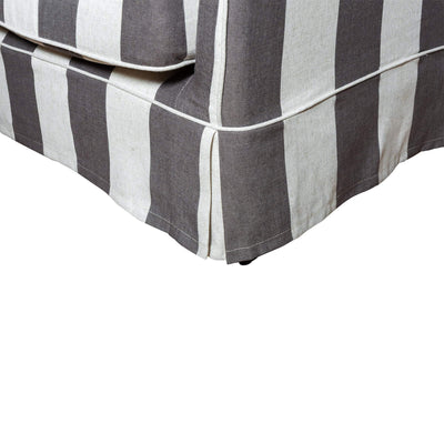 Noosa 2 Seat Sofa Grey & Cream Stripe - OneWorld Collection