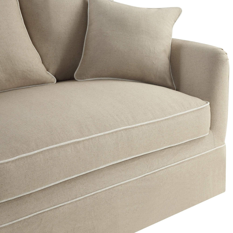 Noosa 3 Seat Queen Sofa Bed Natural With White Piping - OneWorld Collection