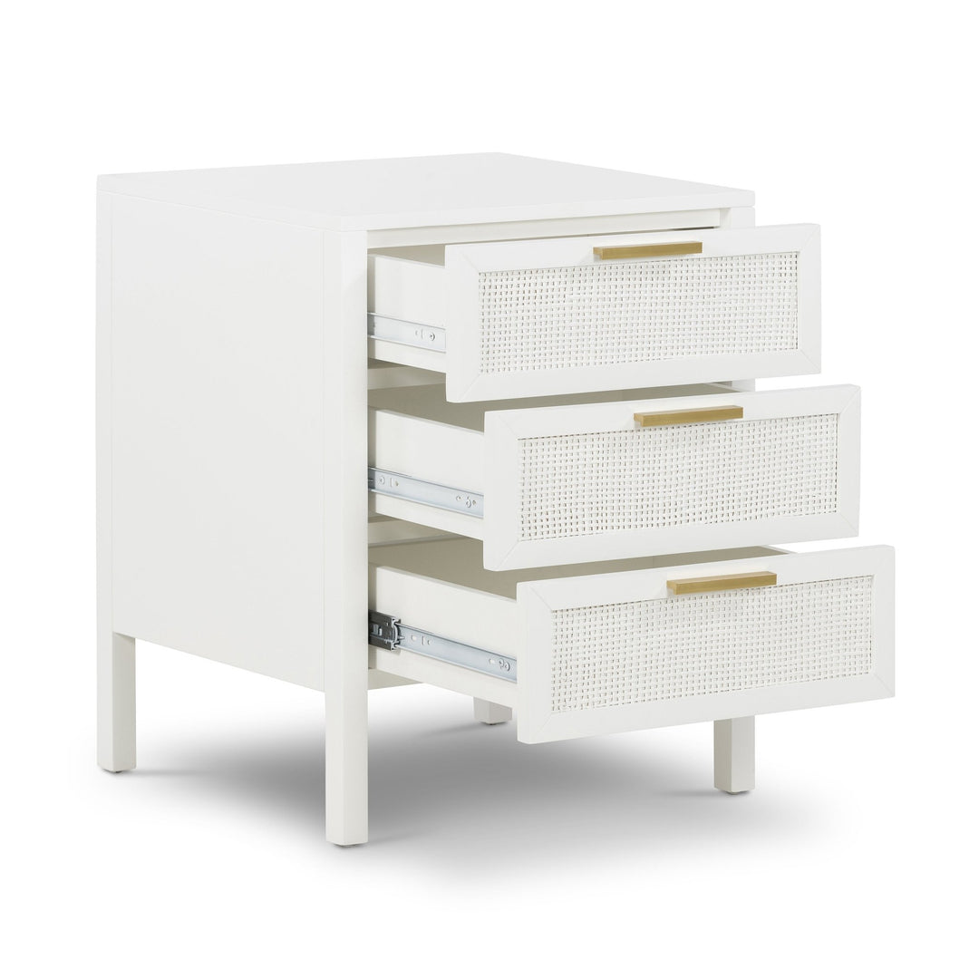 Santorini Bedside 3 Drawers White - OneWorld Collection