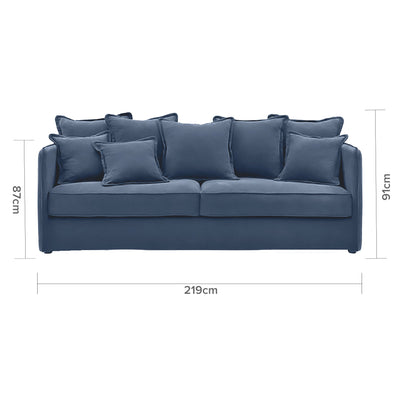 Malabar 3 Seat Sofa W/Cushions Navy - OneWorld Collection