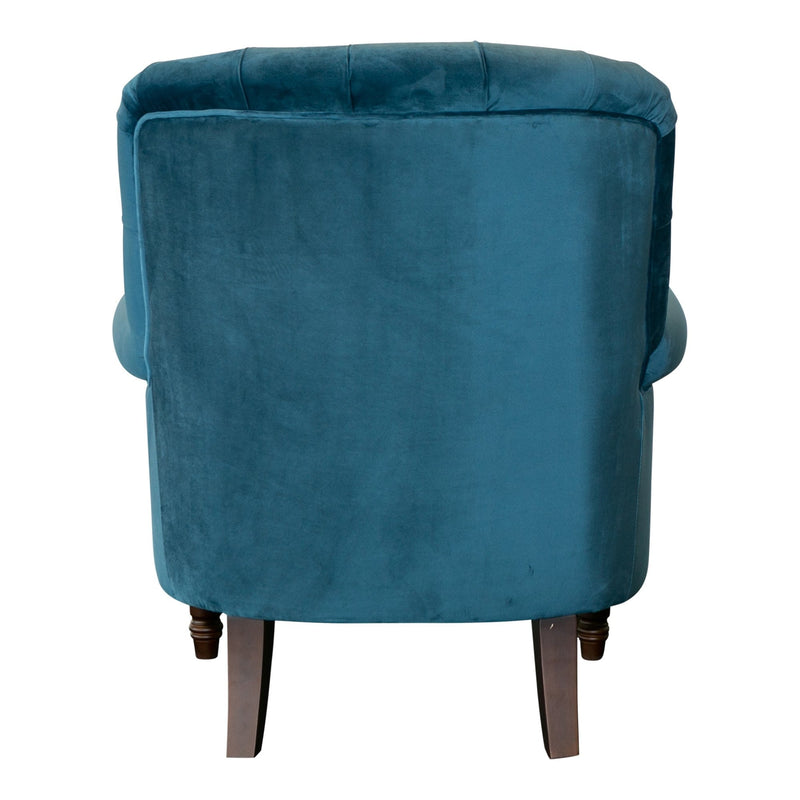 Maurice Buttoned Armchair Velvet Blue - OneWorld Collection