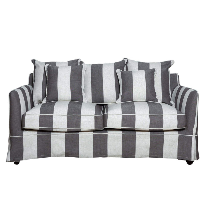 Noosa 2 Seat Sofa Grey & Cream Stripe - OneWorld Collection