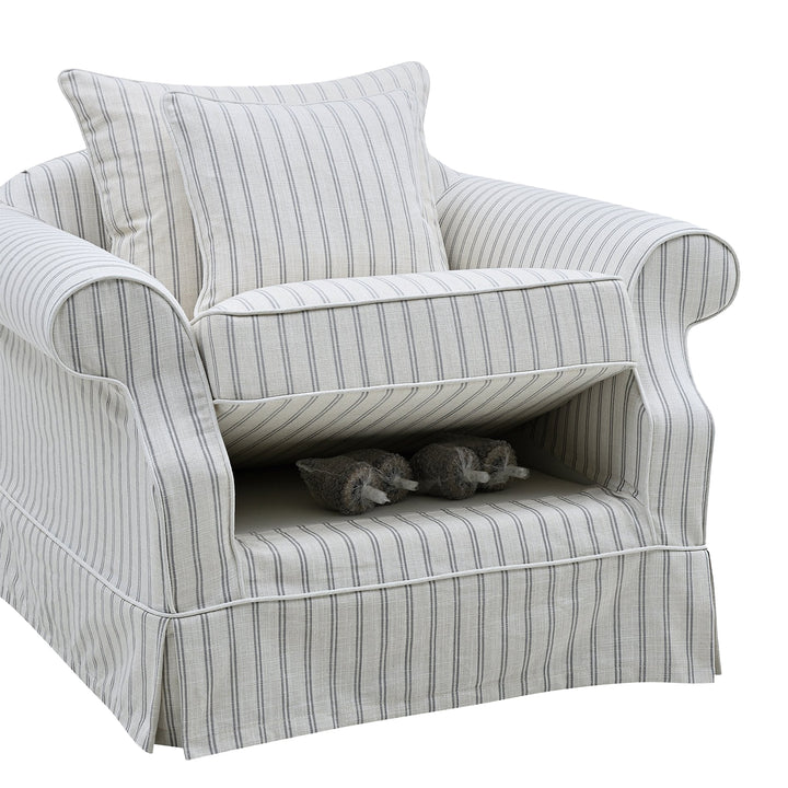 Avalon Hamptons Armchair Stone Stripe