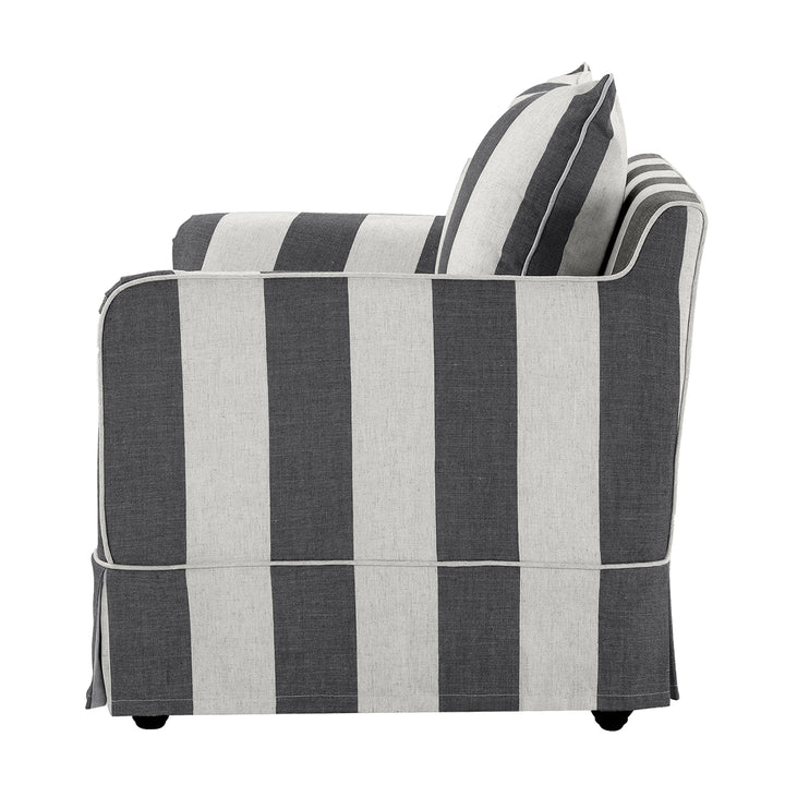 Noosa Hamptons Armchair Grey/Cream Stripe