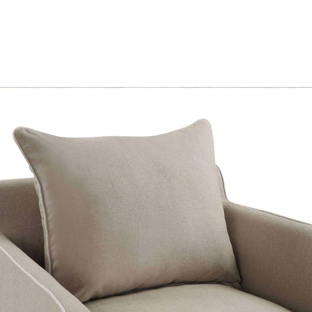 Noosa Armchair Natural & White Piping - OneWorld Collection