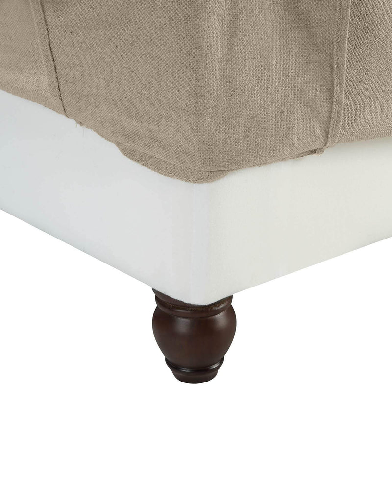 3 Seat Slip Cover - Noosa Natural with White Piping - OneWorld Collection