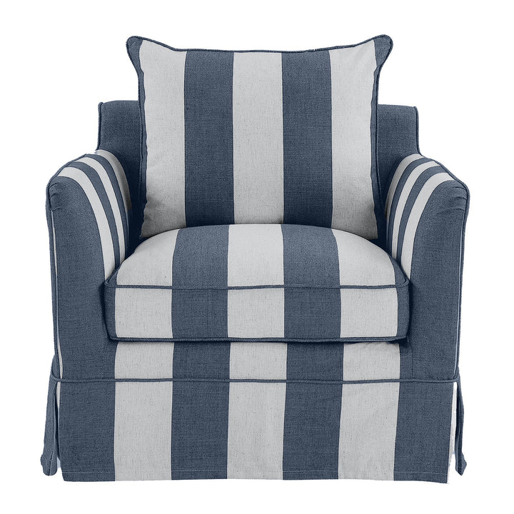 Noosa Armchair Denim & Cream Stripe - OneWorld Collection