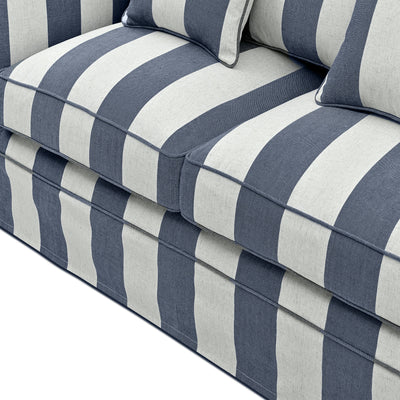 Noosa Hamptons 2 Seat Sofa Denim/Cream Linen Blend
