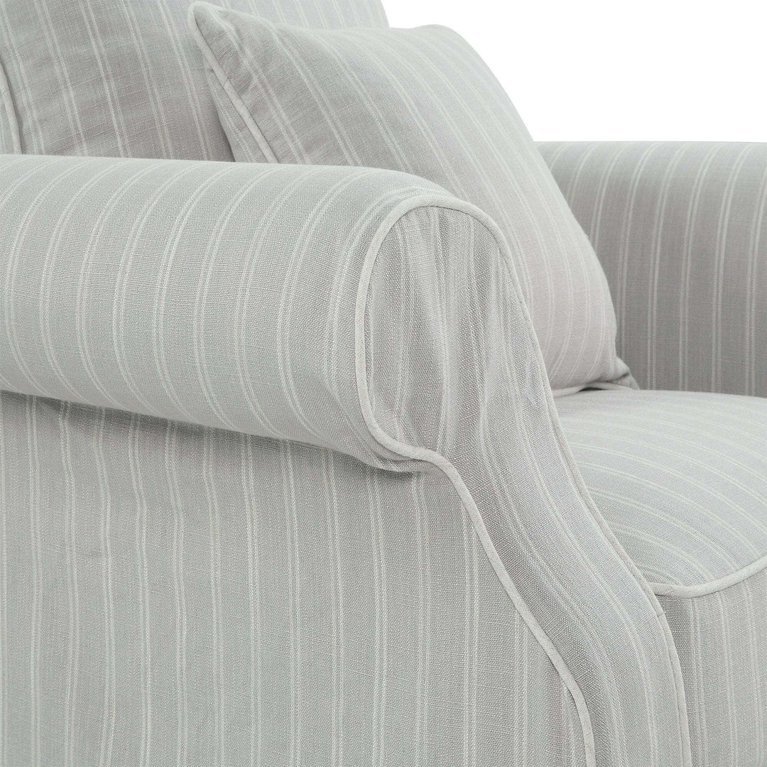 Armchair Slip Cover - Avalon Cloud Stripe - OneWorld Collection