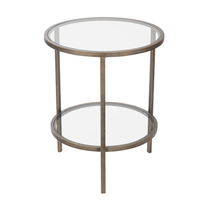 Palladium Glass and Brass Side Table - OneWorld Collection