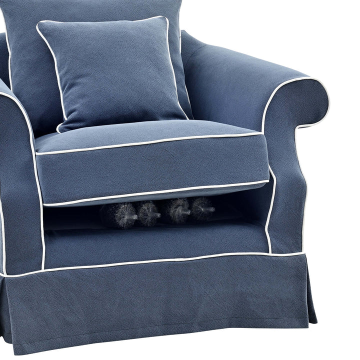 Armchair Slip Cover - Avalon Navy - OneWorld Collection