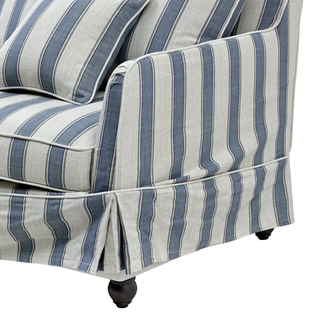 Noosa 3 Seat Sofa Blue Sky Stripe - OneWorld Collection