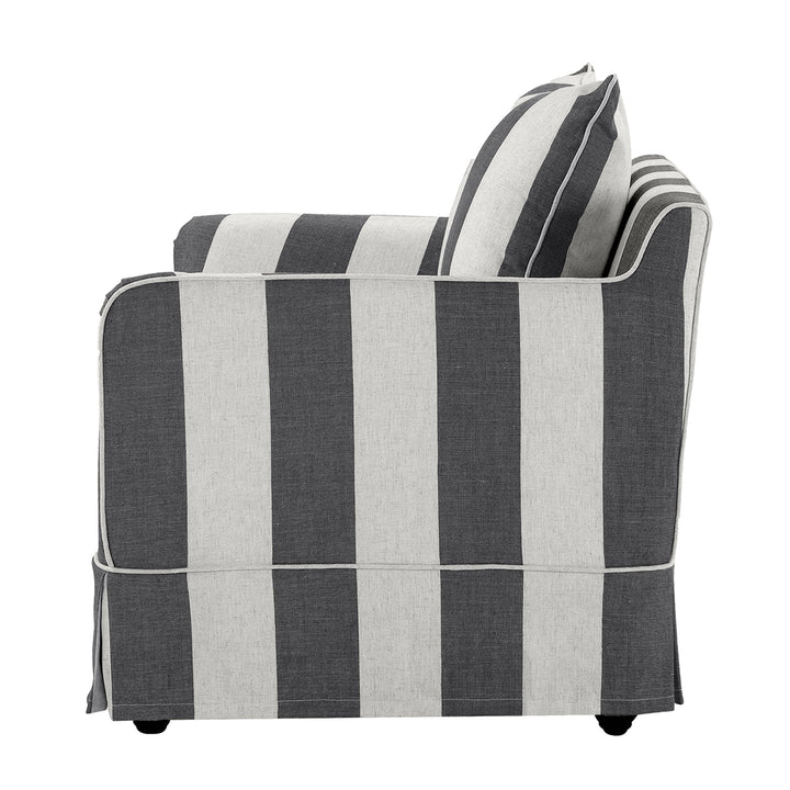 Armchair Slip Cover - Noosa Grey & Cream Stripe - OneWorld Collection