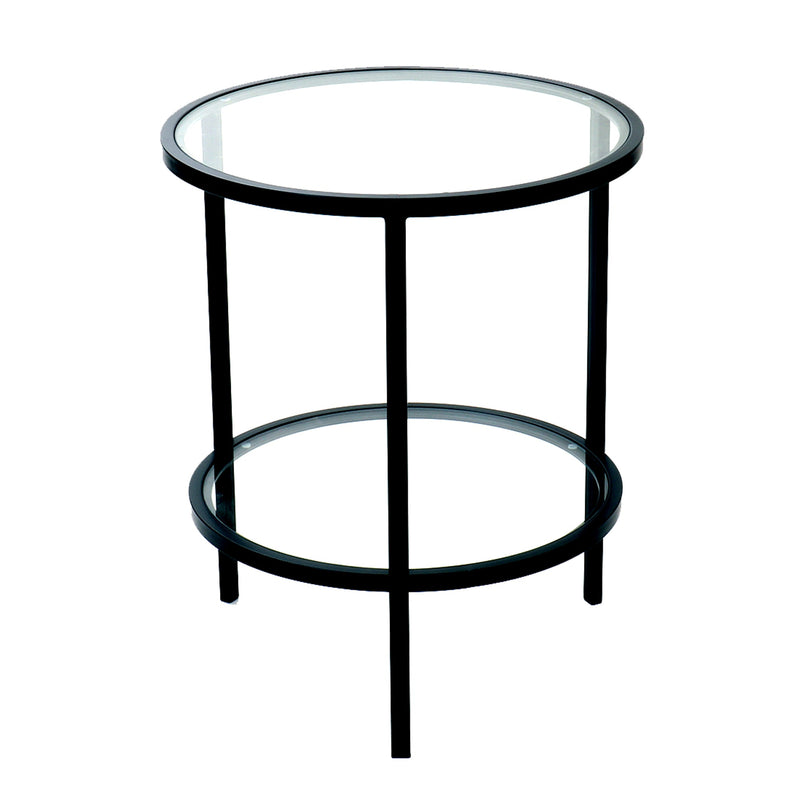 Palladium Glass and Black Side Table - OneWorld Collection