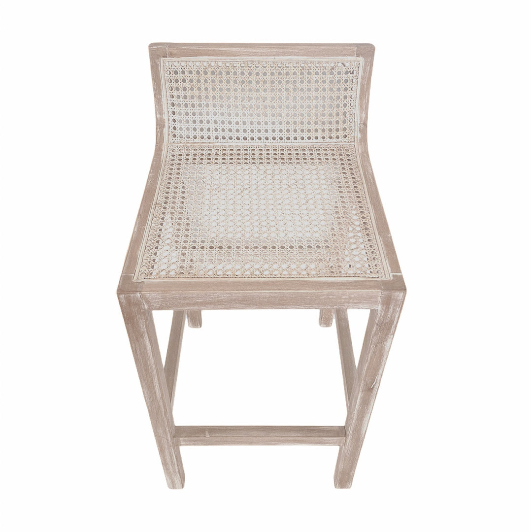 Amalfi Natural Elm and Rattan Barstool - OneWorld Collection