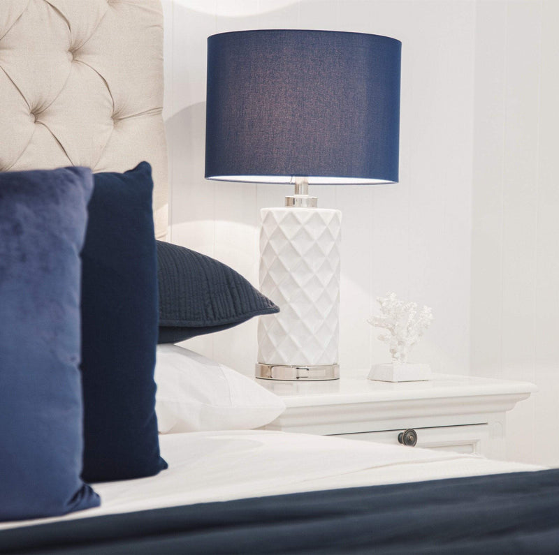 Hampton Lamp Blue Shade By Shaynna Blaze - OneWorld Collection