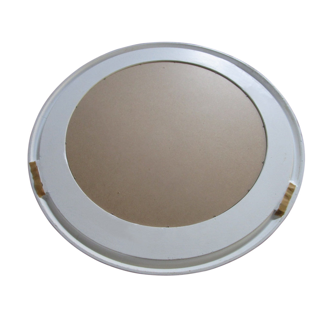 Samantha White Round Beaded Mirror - OneWorld Collection