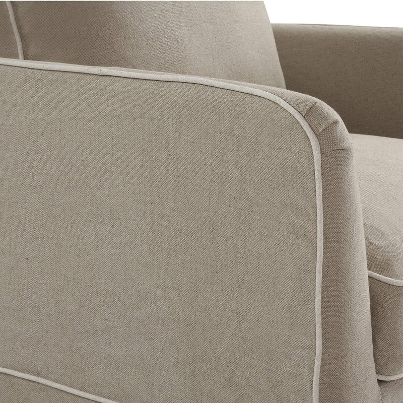 Noosa Armchair Natural & White Piping - OneWorld Collection