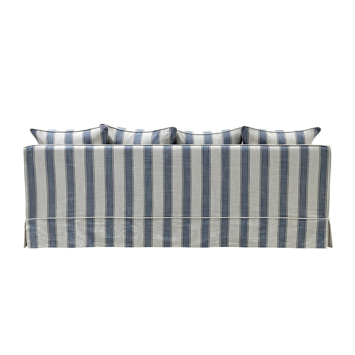 3 Seat Slip Cover - Noosa Blue Sky Stripe - OneWorld Collection