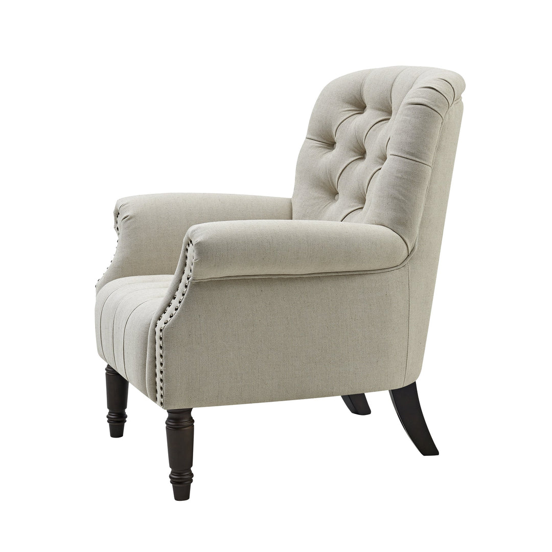 Maurice Armchair Natural Linen Dark Legs - OneWorld Collection