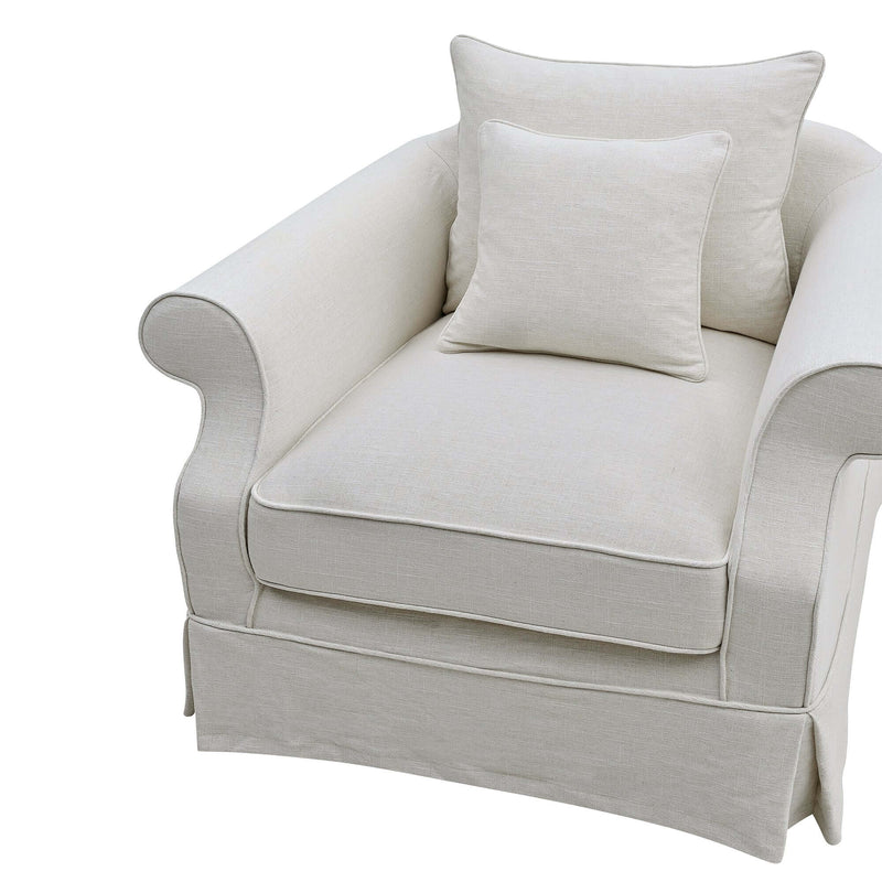 Armchair Slip Cover - Avalon Ivory - OneWorld Collection