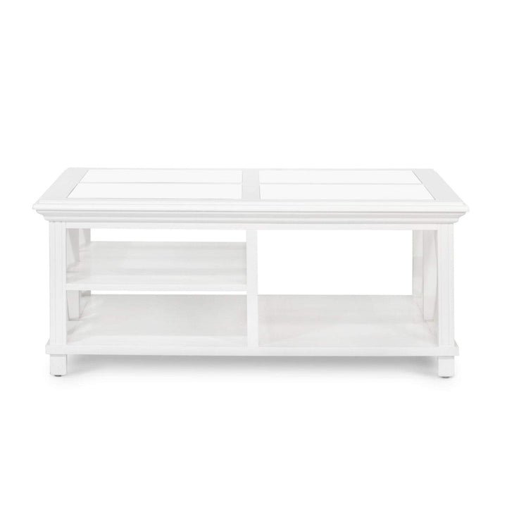 Sorrento Large Glass Coffee Table White - OneWorld Collection