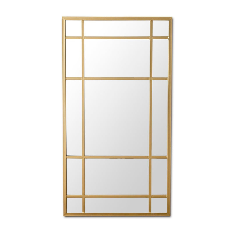 Lucia Gold Rimmed 15 Pane Mirror - OneWorld Collection