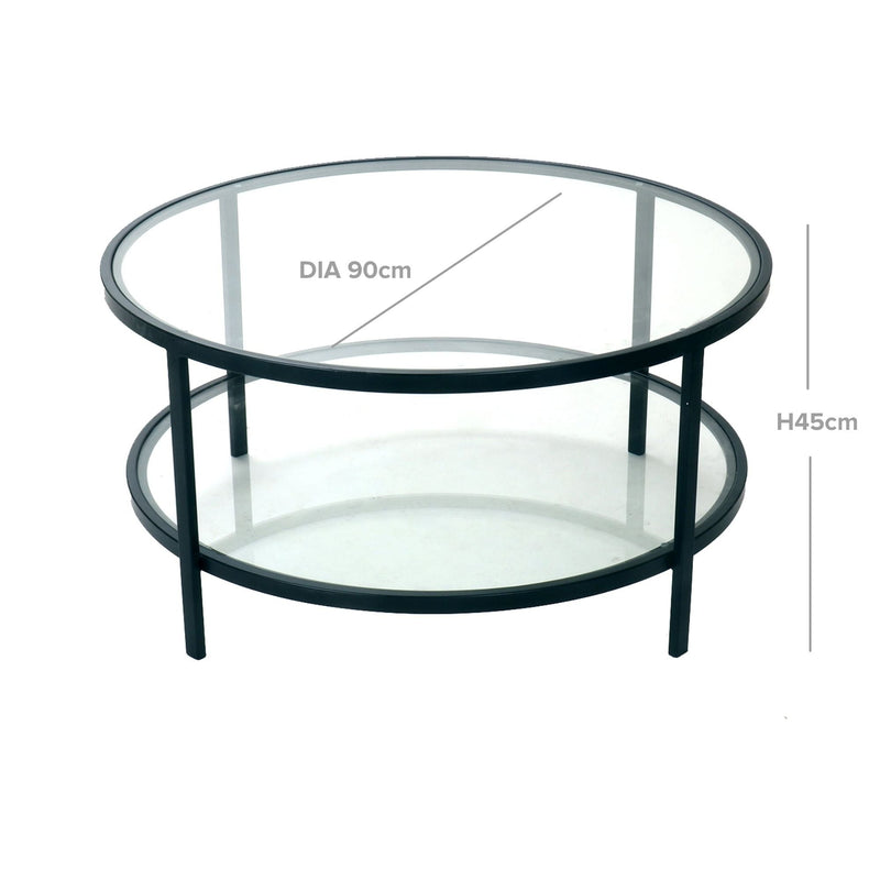 Palladium Glass and Black Coffee Table - OneWorld Collection