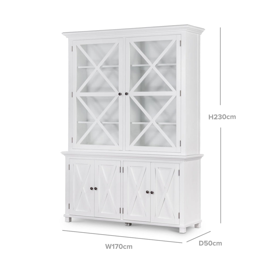 Sorrento White Tall Glass Door Cabinet - OneWorld Collection