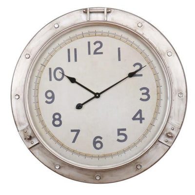 72Cm Nickel Nautical Clock - OneWorld Collection