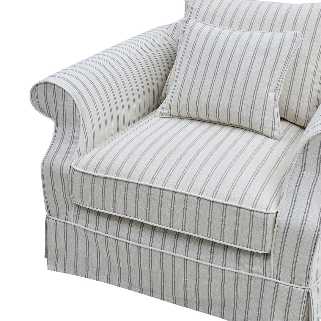 Slip Cover Only - Avalon Hamptons Armchair Stone Stripe