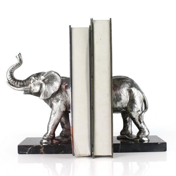 Silver Elephant Bookends - OneWorld Collection