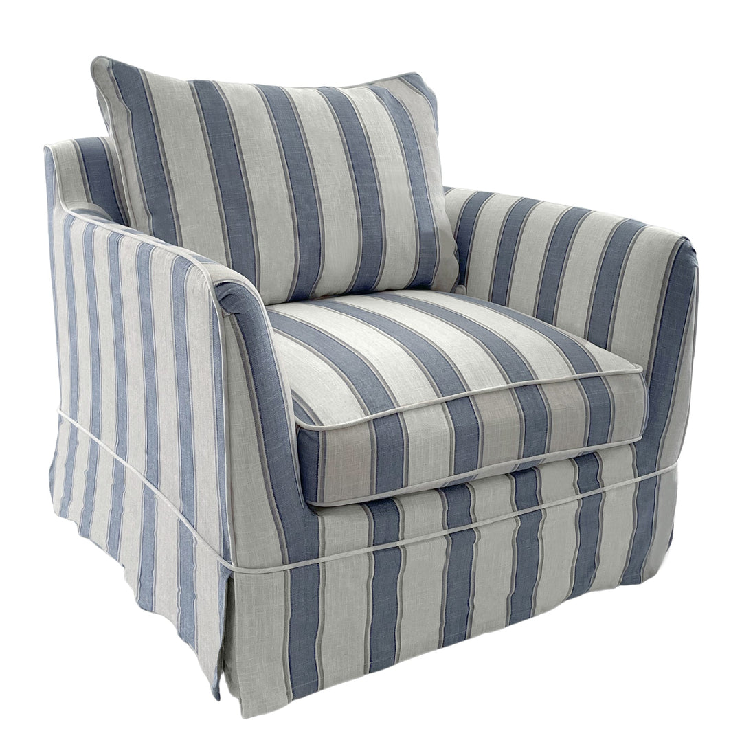 Noosa Armchair Blue Sky Stripe - OneWorld Collection