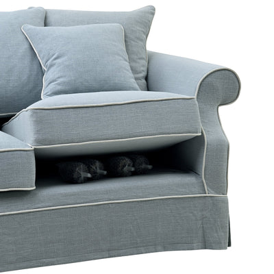 Avalon 2 Seat Hamptons Sofa Beach Linen Blend