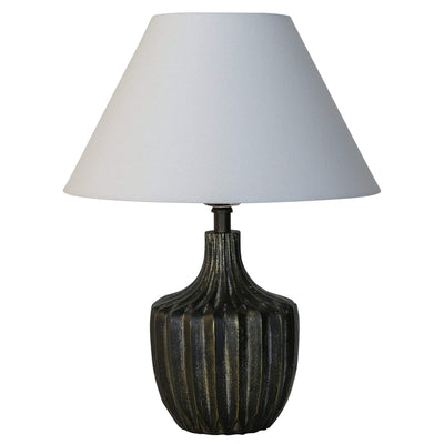 Ant Gold Ribbed Lamp Base Only - OneWorld Collection