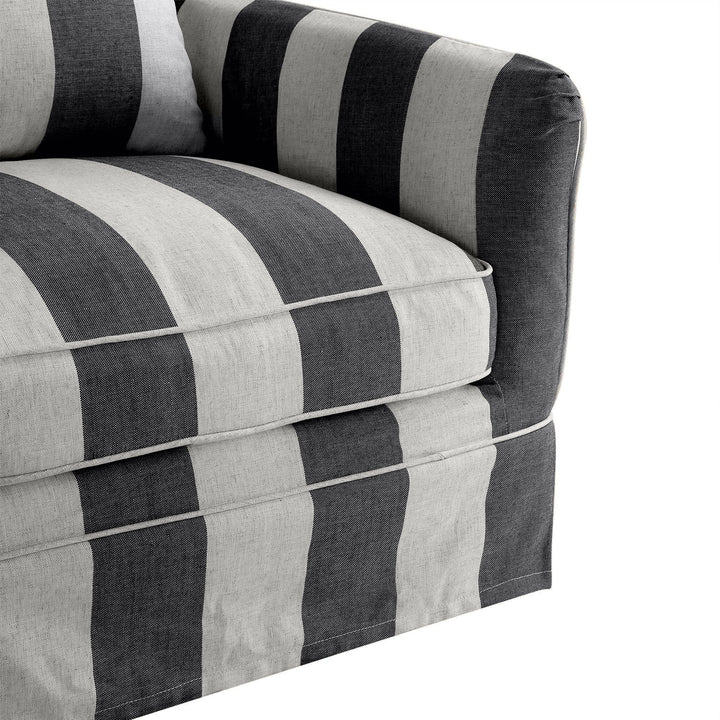 Armchair Slip Cover - Noosa Grey & Cream Stripe - OneWorld Collection