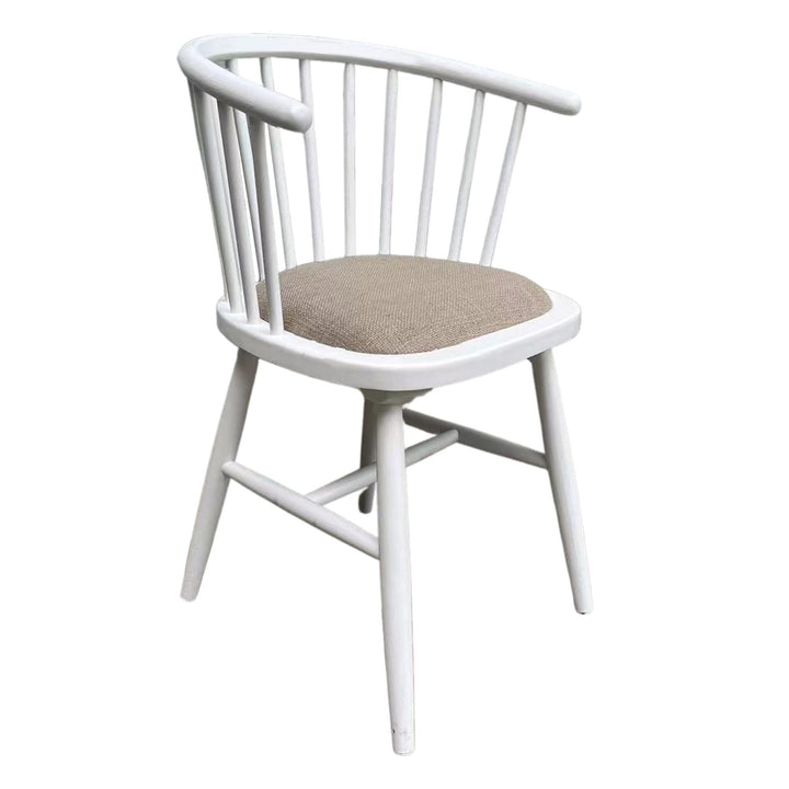 Round Curved Strip Back Dining Chair White - OneWorld Collection