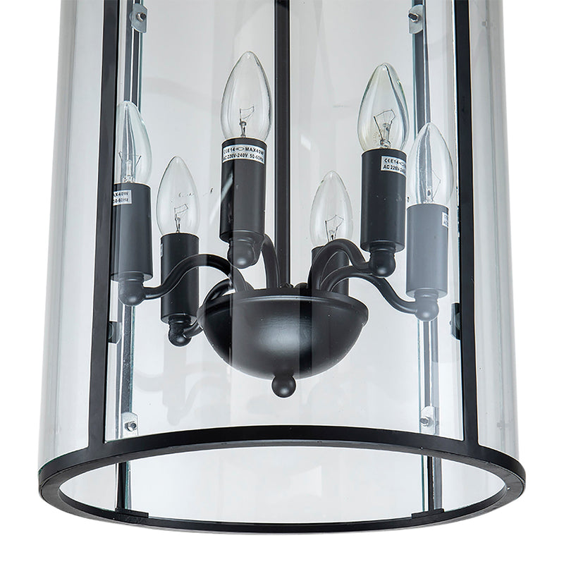 Astor Six Light Round Pendant In Black - OneWorld Collection