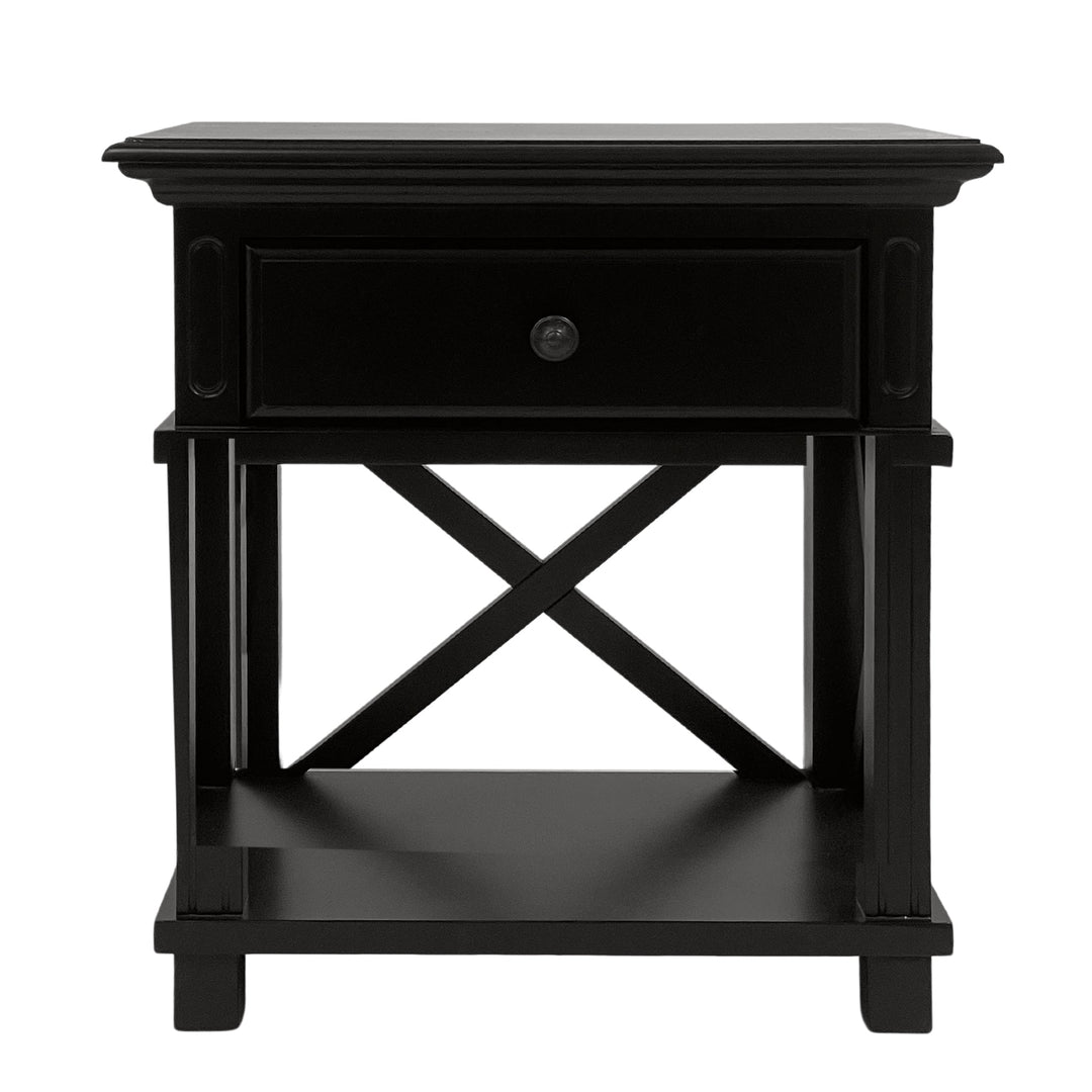 Sorrento Black Bedside Table - OneWorld Collection